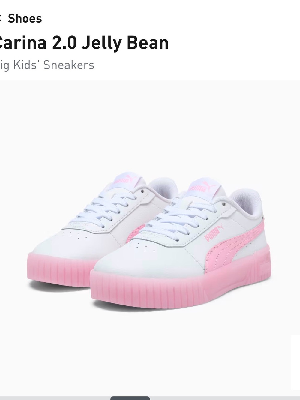 Puma Kids' Low-Top Sneakers in White & Light Pink